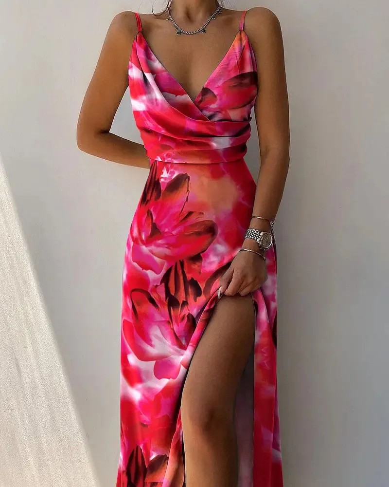 chinese dress ladies Lichi Dress 2023 New Summer Halterneck Cutout Slim Maxi Dress Backless –  Mega Mart Center