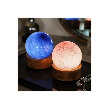 Star Shape Led Night Light USB Wood Lamp Product Explosion Modern Novel Design Lamp Night Crystal Ball Glass Night Light