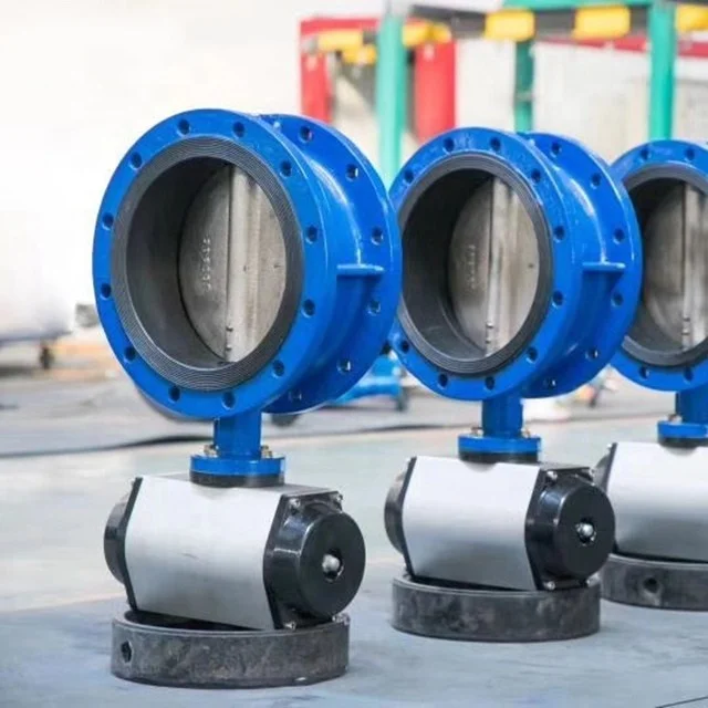 China Valve 200mm Air Flow Control Cylinder Operated Butterfly Valve
