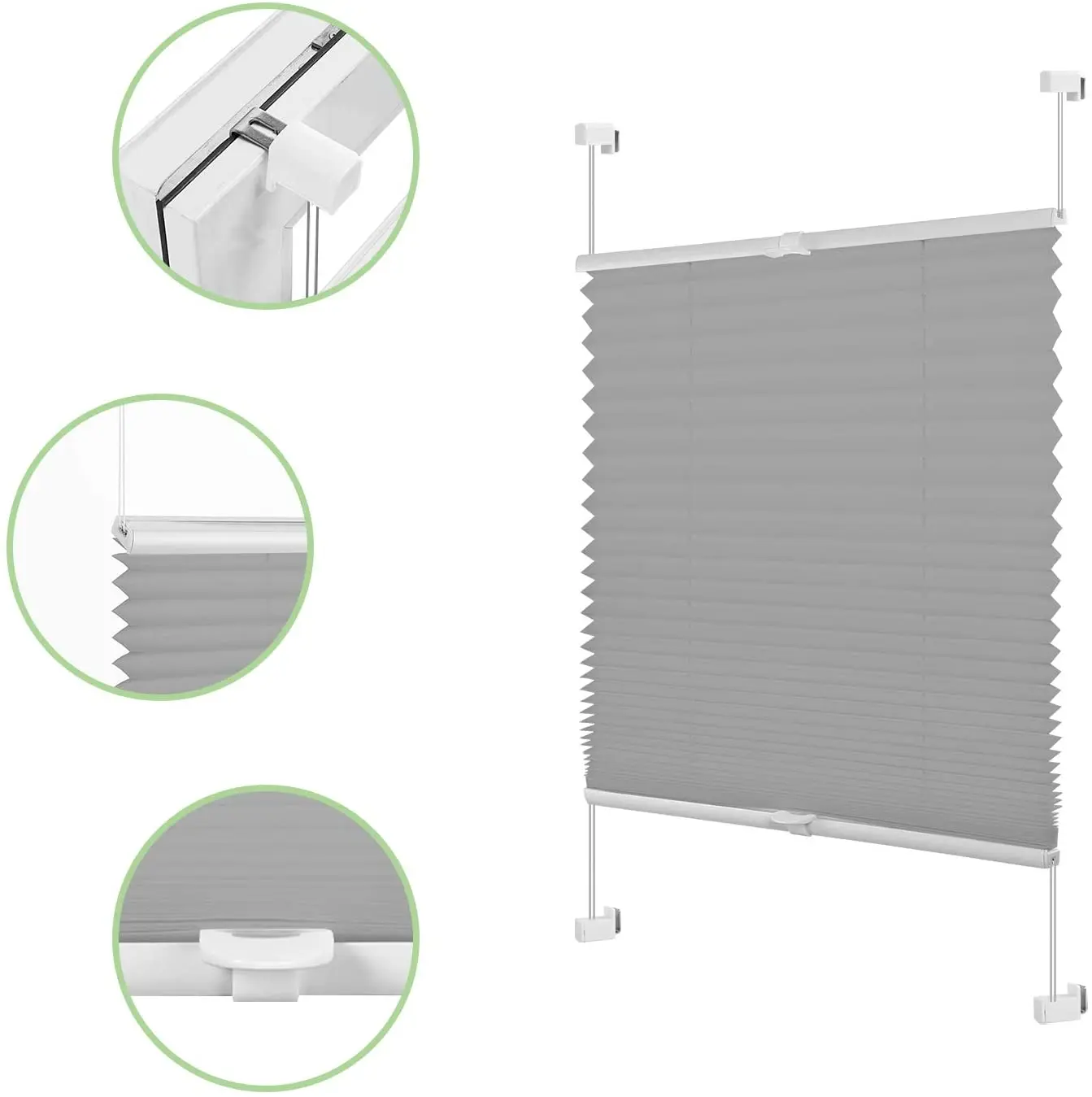 Horizontal Roller Kitchen Blinds Shutter Shades Fabric Pleated Blinds For Windows