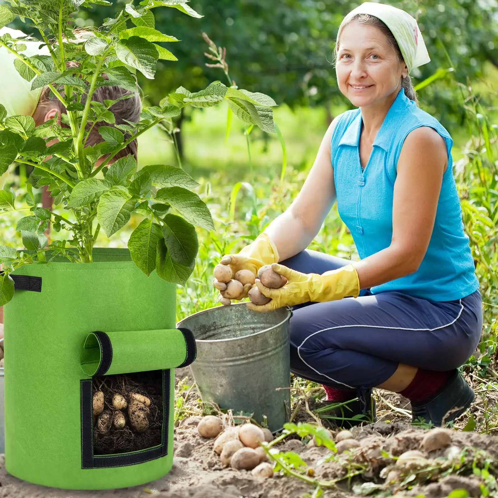 Садовый фетровый мешок для выращивания растений, с защитой окружающей среды