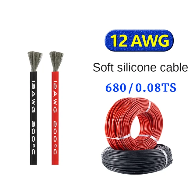 12 awg cable silicone New Energy Extra Soft Silicone Wire Model Aircraft High Temperature Resistant  for Lithium Battery