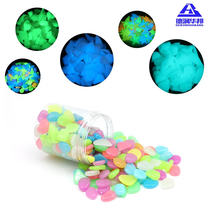 Huabang glowing pebble  glowing stone  luminous pebbles blue artificial resin glowing stone green color