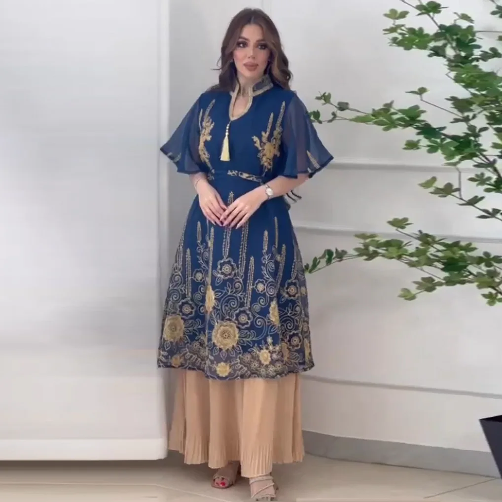 islamic modern dresses Abaya, clothing, Islamic Dress, Luxury Abaya, Abaya for Women Dubai, Satin Abaya, Wedding Dress,Prom Dress,Occasion Dress premium This premium silk is thicker than regular silk Neva Style - Modern ndigo