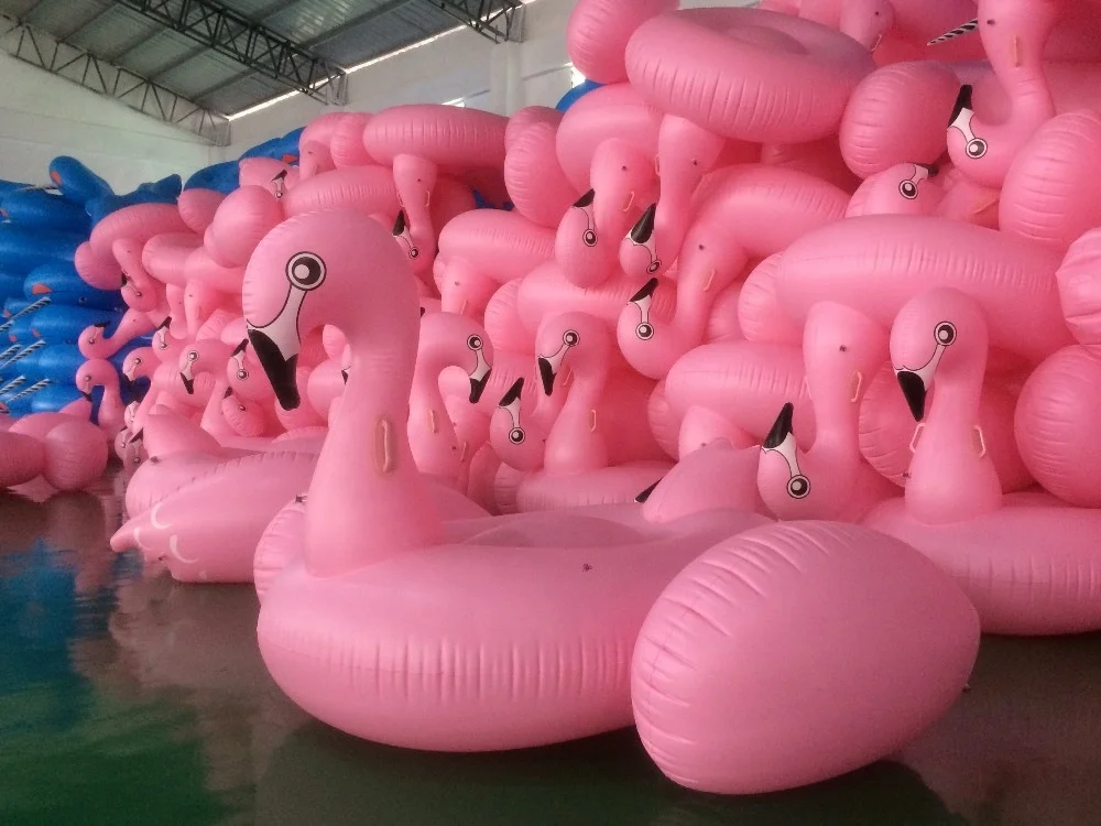 LC OEM Inflatable Flamingo Pool Float Floatie Ride on Large Rideable Lounge Toys