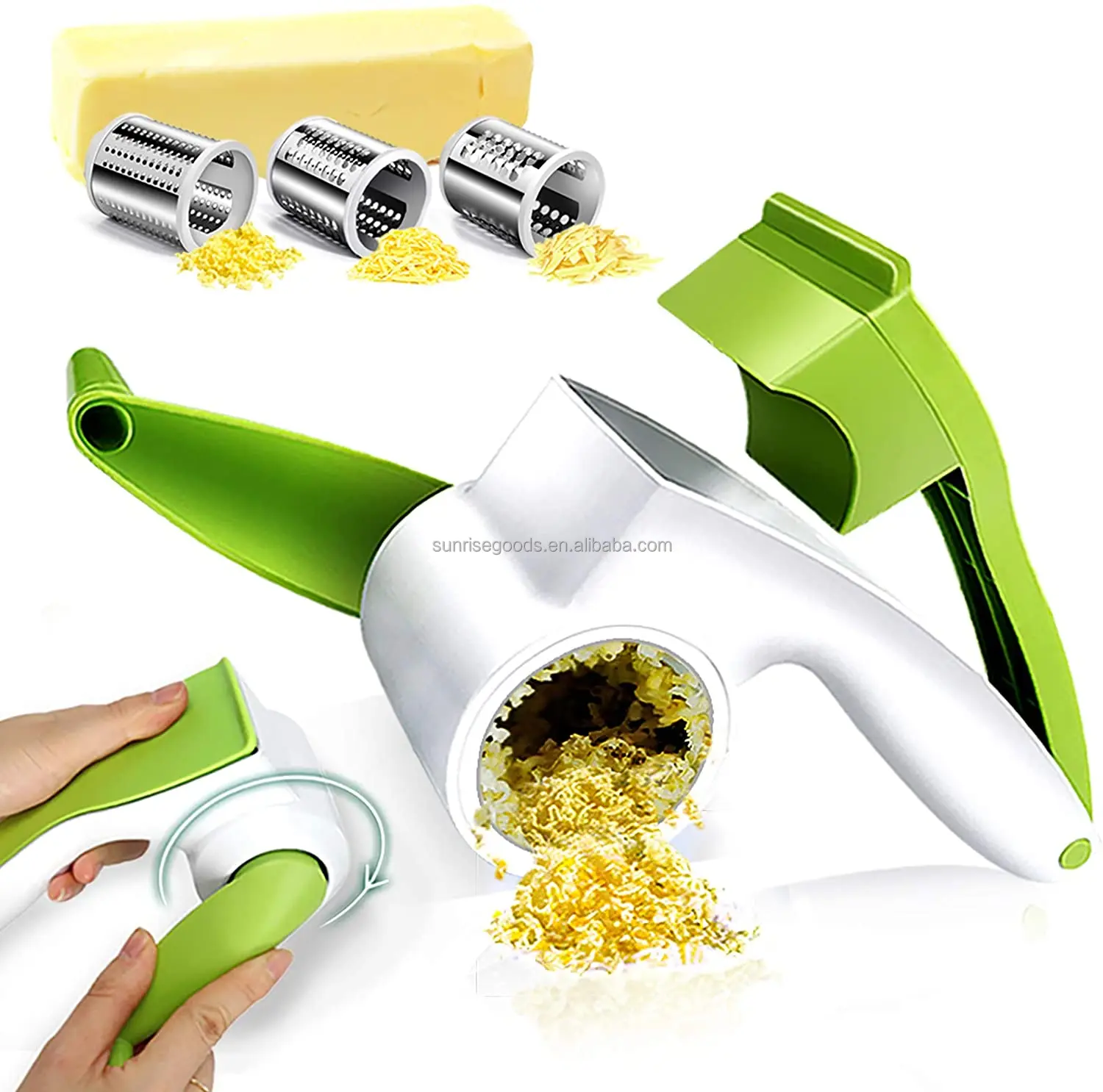 Rotary Cheese Grater Manual Handheld Cheese Grater With Stainless Steel