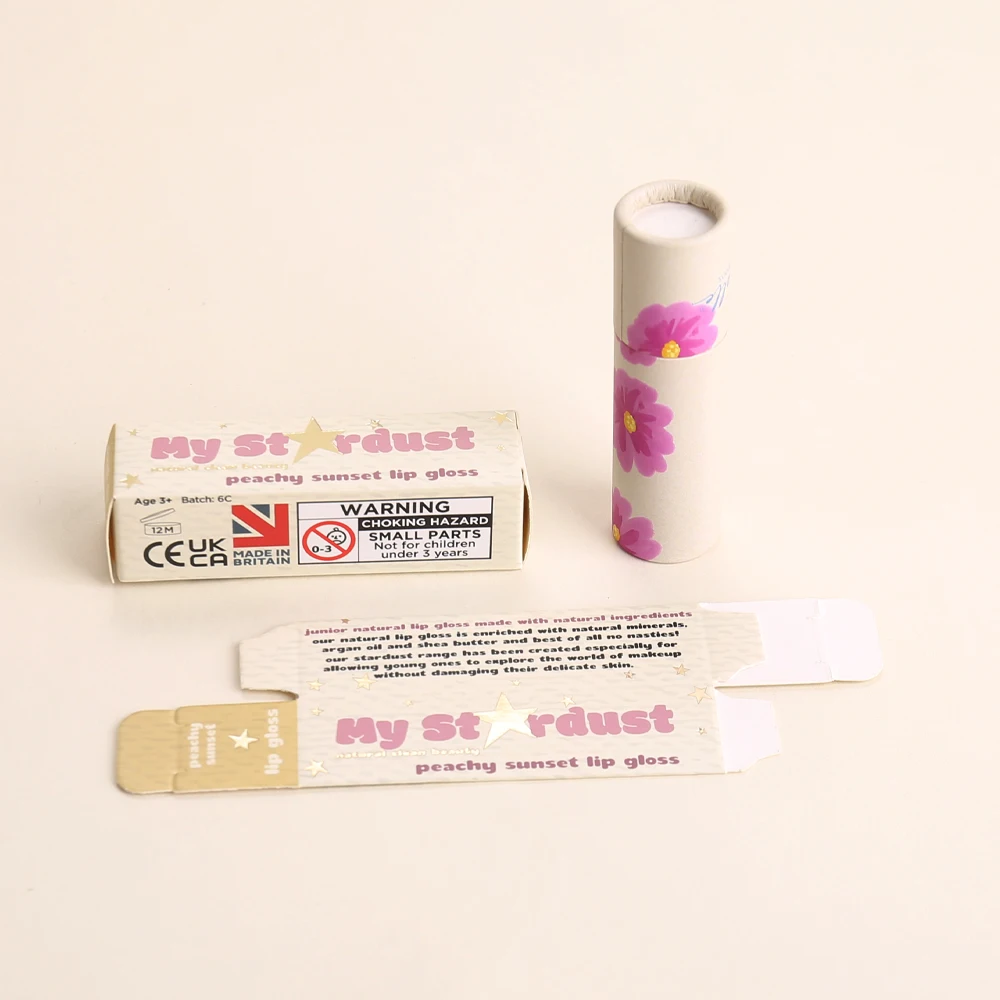Jinayon Caja de embalaje para labiales en cartulina blanca personalizada con impresión CMYK, estampado en caliente, plegable y flexible