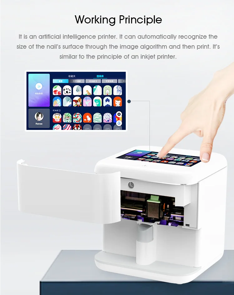 2022 Anjou Portable Automatic Nail Diy Mobile Art Nail Printer Nails ...