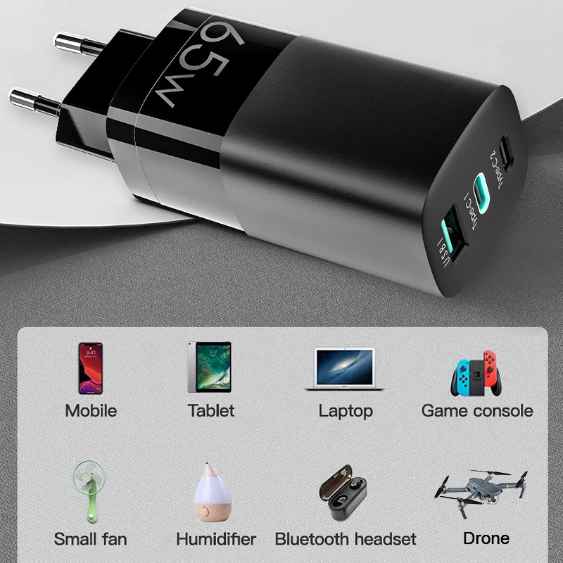 Быстрый зарядный кабель для передачи данных 65 Вт Ган Быстрая зарядка USB Type C QC PD портативный ноутбук планшет быстрое зарядное