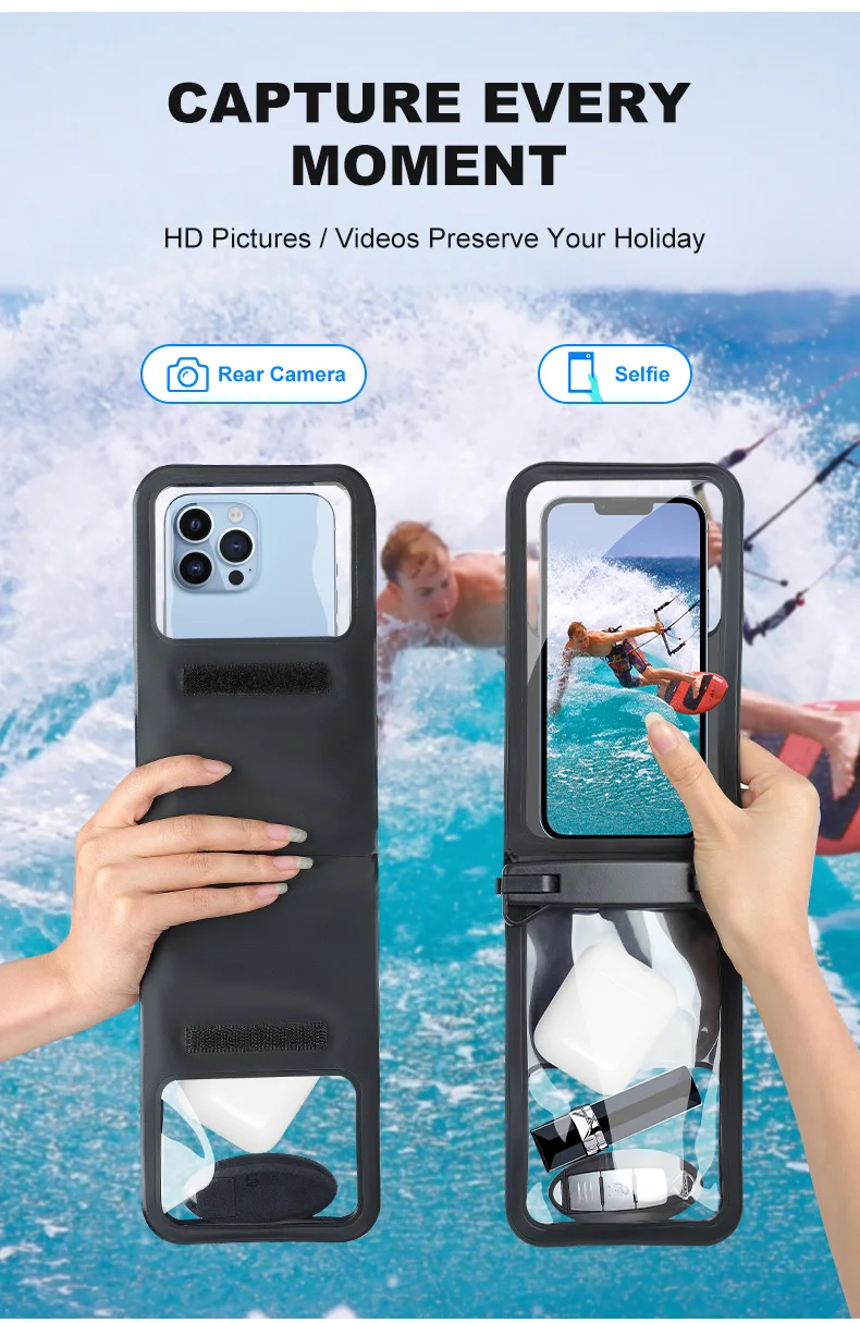 Factory Directly Sale Double Bag Water Proof Crossbody Cellphone Case Pouch Ipx8 Dry Waterproof