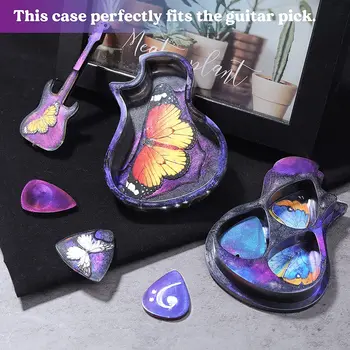3Pcs Guitar Pick Resin Molds Guitar Triangle Plectrum Silicone Molds for  Resin Casting Guitar Pick Case Mold Guitar Pendant Epoxy Molds for Musical