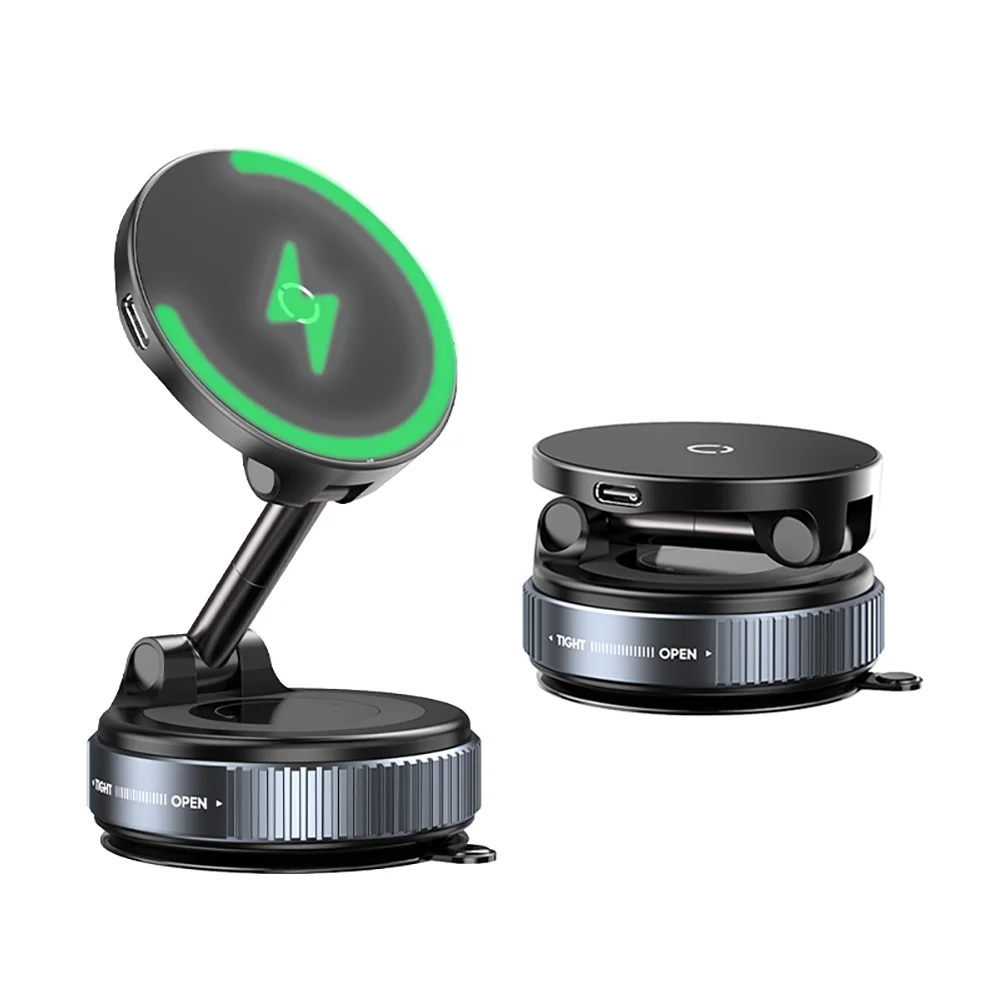 360 Adjustable Magnetic Car Phone Holder with Wireless Charger