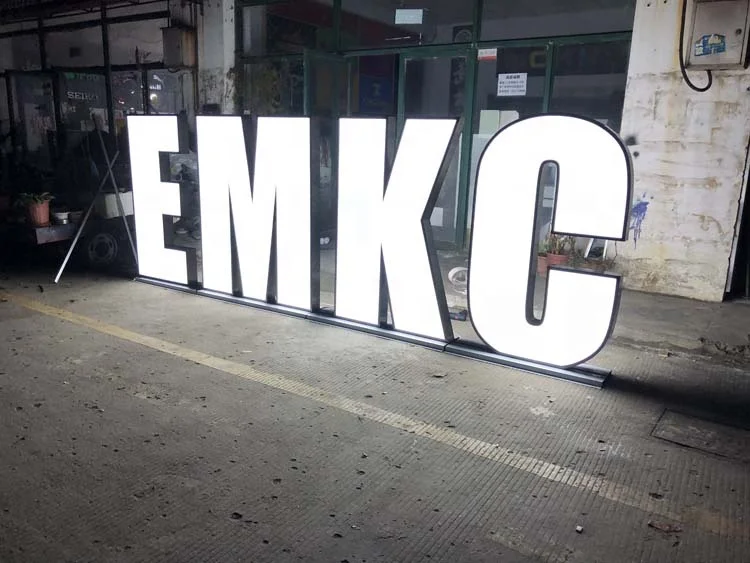 Large Size Ground Free Standing Frontlit Backlit Channel Letters Custom Led Company Signs