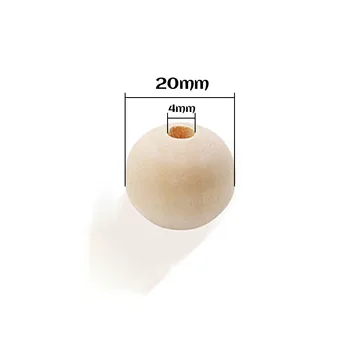 Factory Direct Large Hole Beech Round Wood Beads Natural For Diy Craft Making Finished Wooden Ball