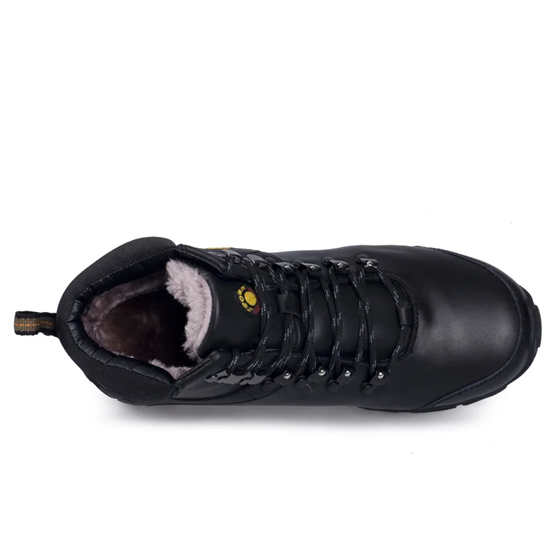 New Arrival High-top Add Velvet Keep Warm Men Anti Slip Waterproof Cow Genuine Leather Winter Snow Boots