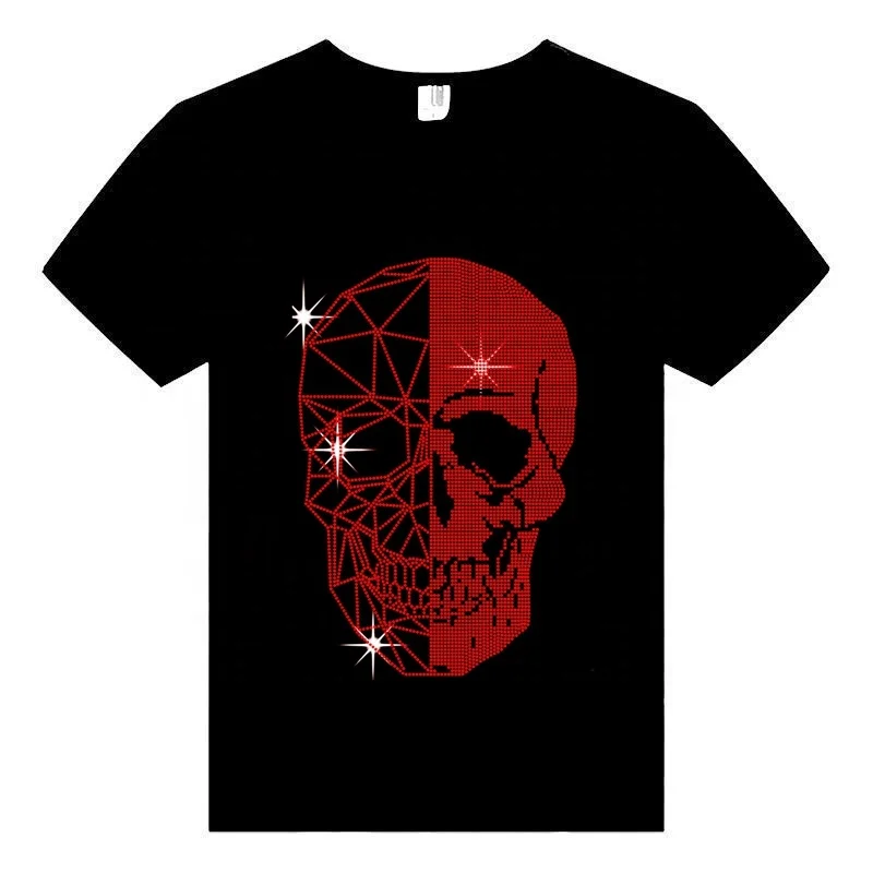 Skull Rhinestone Transfer Design - Custom Hotfix Style