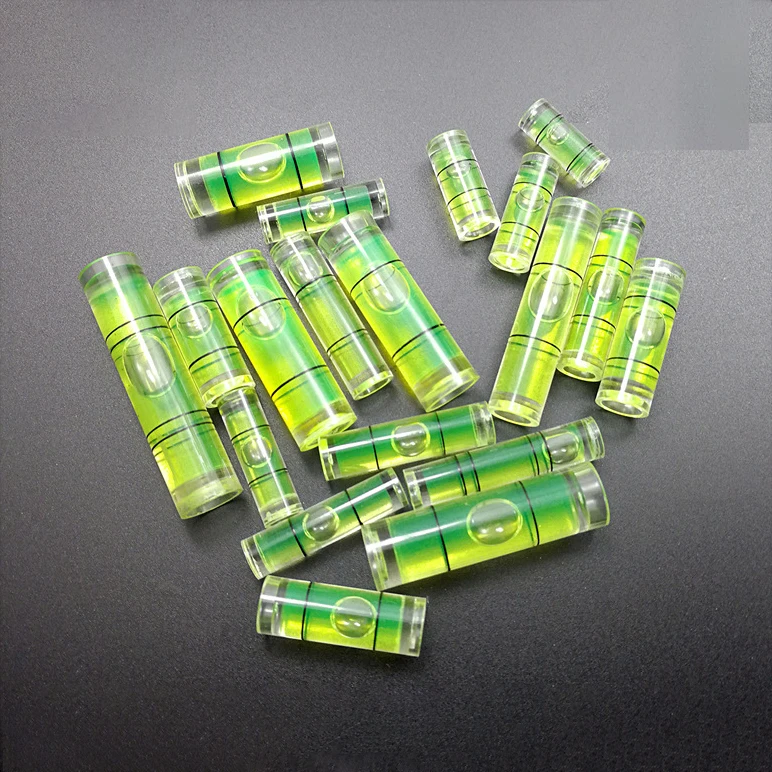 Highly Sensitive Tubular Spirit Bubble Level Vial Mini Cylindrical Level Acrylic Single Line Bubble Level Vials