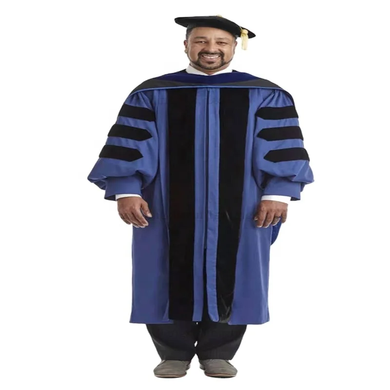 doctorate graduation dress Black Doctoral Gown for Graduation Large (5'10