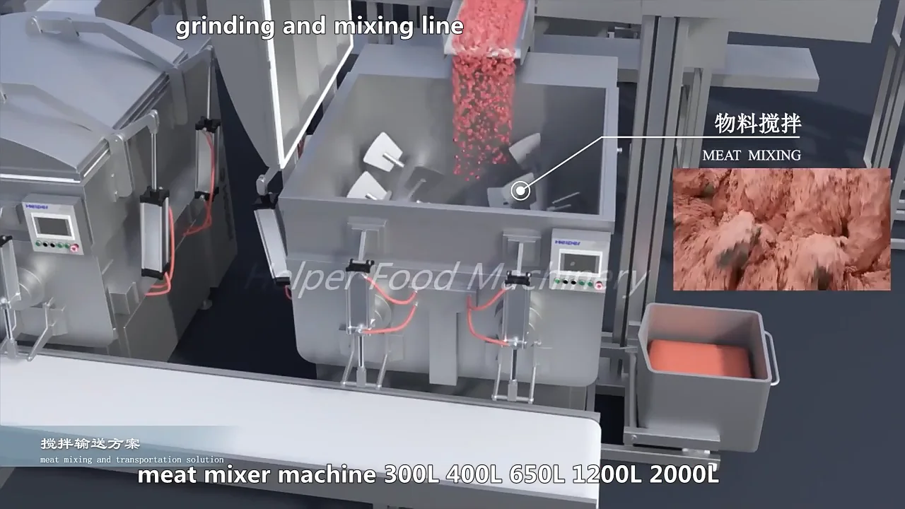 Industrial Meat Stuffing Blenders Vacuum Sausage Meat Blenders 200kg