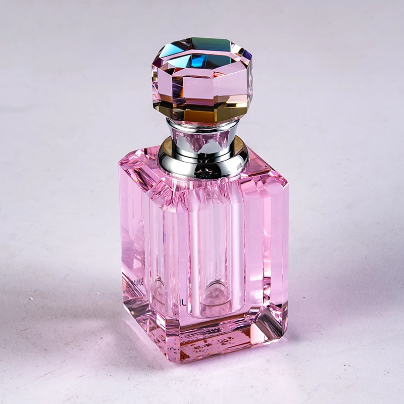 New Product Pink Square Beautiful Fashion Glass Empty Bottle 12ml Customizable Sleeping Perfume Bottle