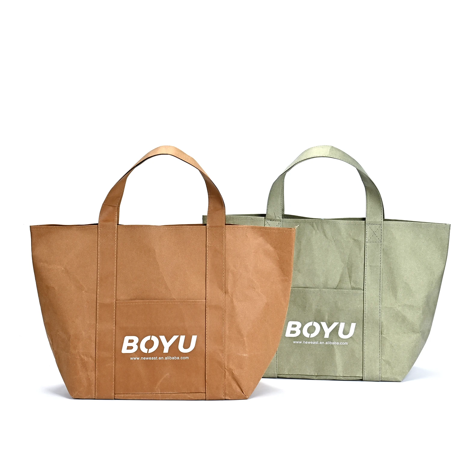 Dupont Medium Daily Use Paper Tote Bag Single Shoulder Handbag Washable Kraft Cotton Linen Lining Durable Natural Ecobags Letter factory