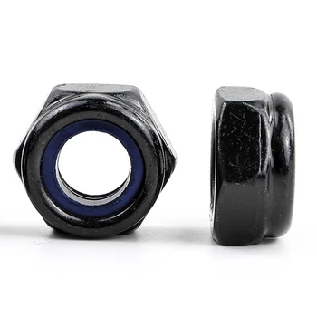 Certified Din985/Metric Hex Lock Nuts Carbon Steel with Black Zinc Galvanized Finish Nylon Insert Self-Locking Nuts for Mining
