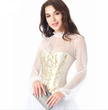 Temperament lady body shaping set shiny corset ballet stage T stage corset dress three-piece