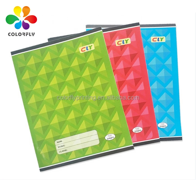 High Quality A5 French Line School Notebooks China Factory Wholesale Paper Cover Saddle Stitching Binding Stationery for Africa