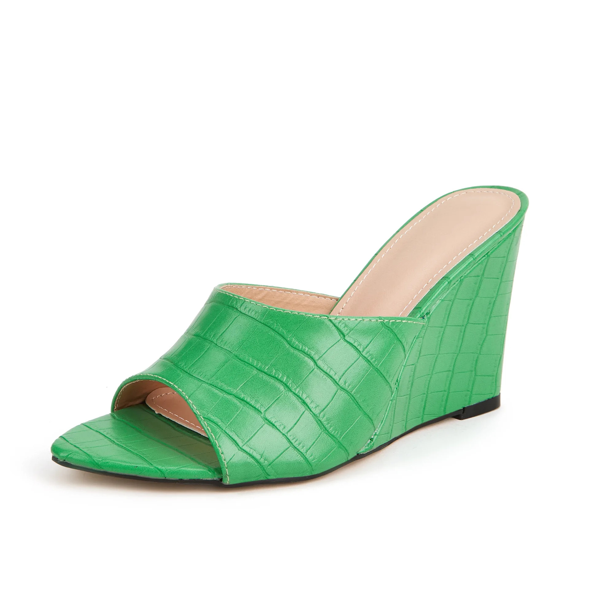 New Styles Fashion Summer Crocodile Pattern Leather Sexy Wedge Evening Shoes Women High Heel Pumps - Image 2