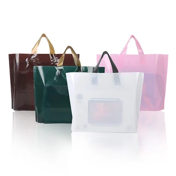 Custom Design Logo Printing Plastic Tote Punching Clothes Shopping Bags ...