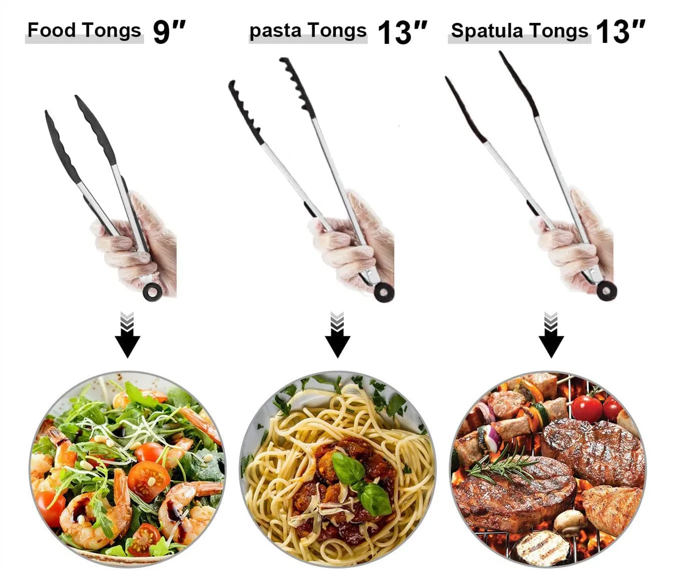 4 Pack Silicone Cooking Kitchen Tongs for Cooking With Silicone Tips Non-Stick BBQ Grilling Cooking Tongs/Food Tong factory