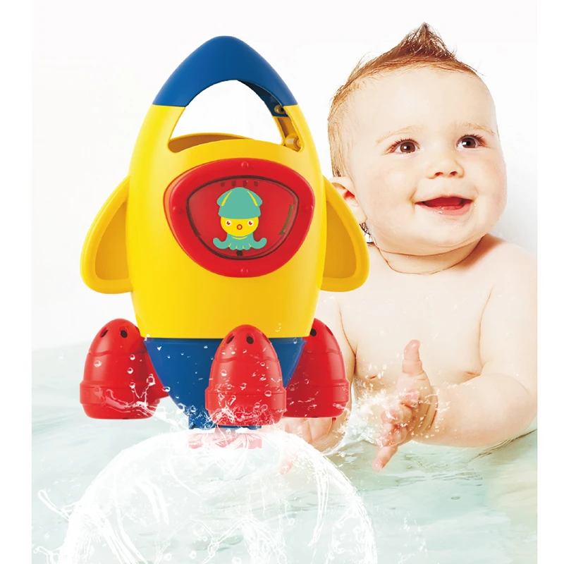 Huanger Bathroom Water Game Baby Bath Toy Shower Spin Rocket Toys For 