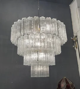 Luxury Crystal Murano Chandeliers Modern Glass Hanging Lamps Living Room Hotel Decorative Ceiling Lighting Pendant Chandelier