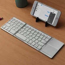 CE ROHS teclado Mini Wireless Bluetooth Ultra-thin Folding Keyboard with Touchpad 64 keys Portable tastatur Foldable Keyboard