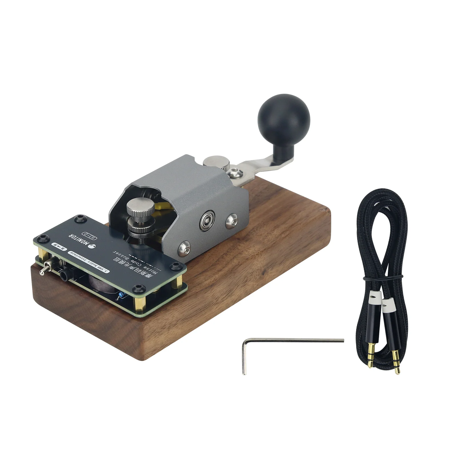 Black Walnut Base Automatic/Manual Morse Code Telegraph Key Mini