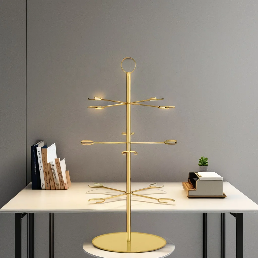 3-Tier Metal Cocktail Tree Stand with 12 Brackets Wine Glass Flight Tasting Display Rack for Champagne Storage Holder