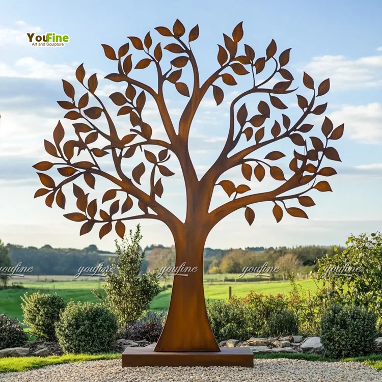 Outdoor Garden Decor Abstract Corten Steel Rusty Metal Tree Sculpture ...