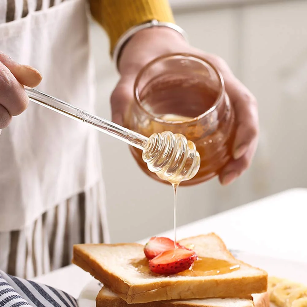 Прямая Продажа с завода в Шанхае, 6 дюймов, сотовая ложка, ковш для медовых стеклянных банок, контейнеров