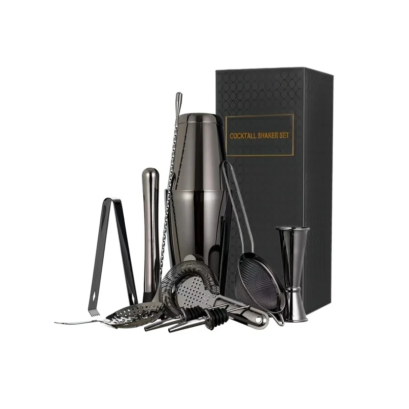 Wholesale 11 Pcs Stainless Steel Boston Cocktail Shaker Bar Kit Gift Set with Custom Logo