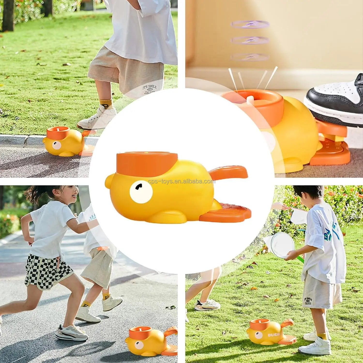 Flying Disc Shooters Duck Saucer Learning Toys Step-on Flying Saucer ...