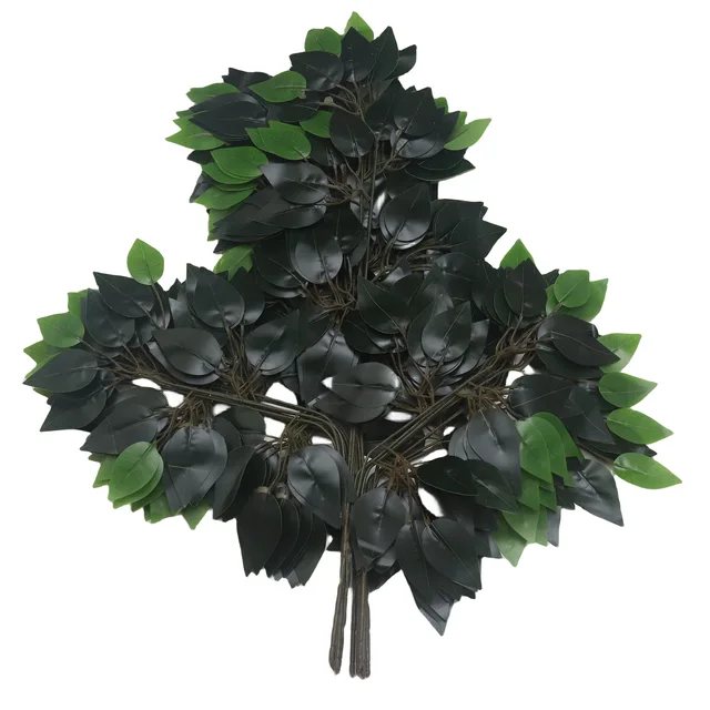 Artificial Ficus Leaves Tree Artificial Branches Of Green Leaves Plant Banyan Leaves For Home Wedding Event Decor