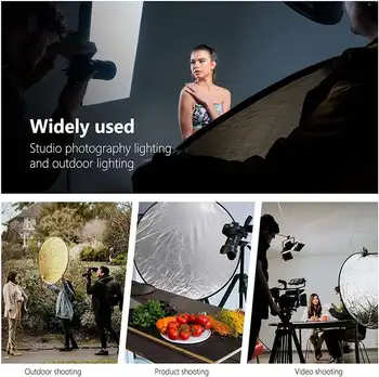 Neewer 43 Inch/110 Centimeter Light Reflector 5-in-1 Collapsible Multi-Disc with Bag - Translucent, Silver, Gold, White and product image