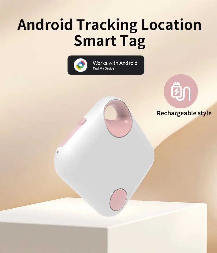 RSH Custom Logo Type C Rechargeable Tag Google Find My Device Find Hub Smart Tracker GPS Locator Key Finder for Android supplier