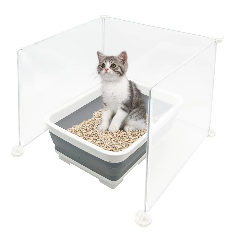 Custom Model Essential Open Top Cat Litter Tray Includes Plastic Box