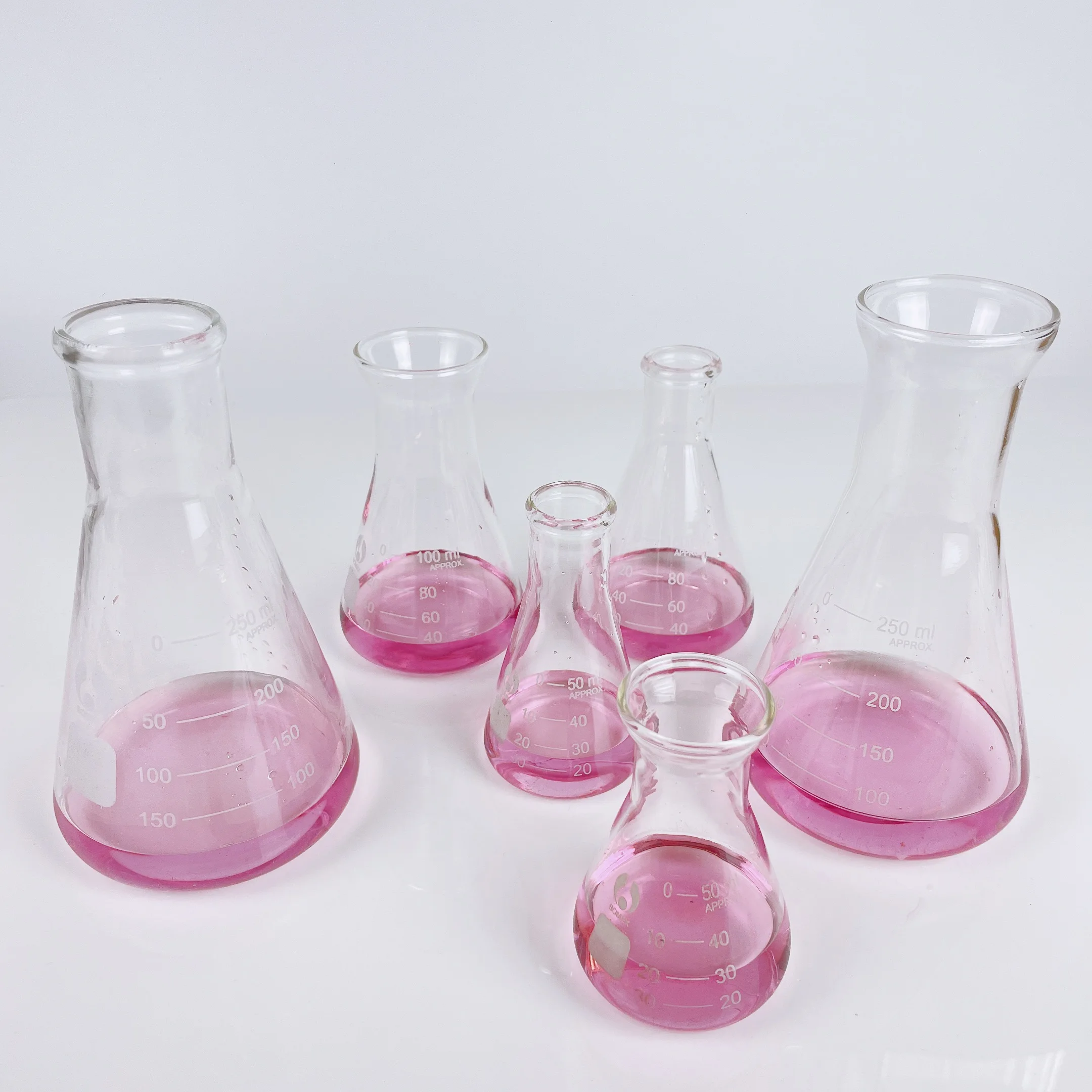 Lab Glassware 50 100 250ML Transparent Conical Flask Glass Scientific Equipment Chemistry Supplies