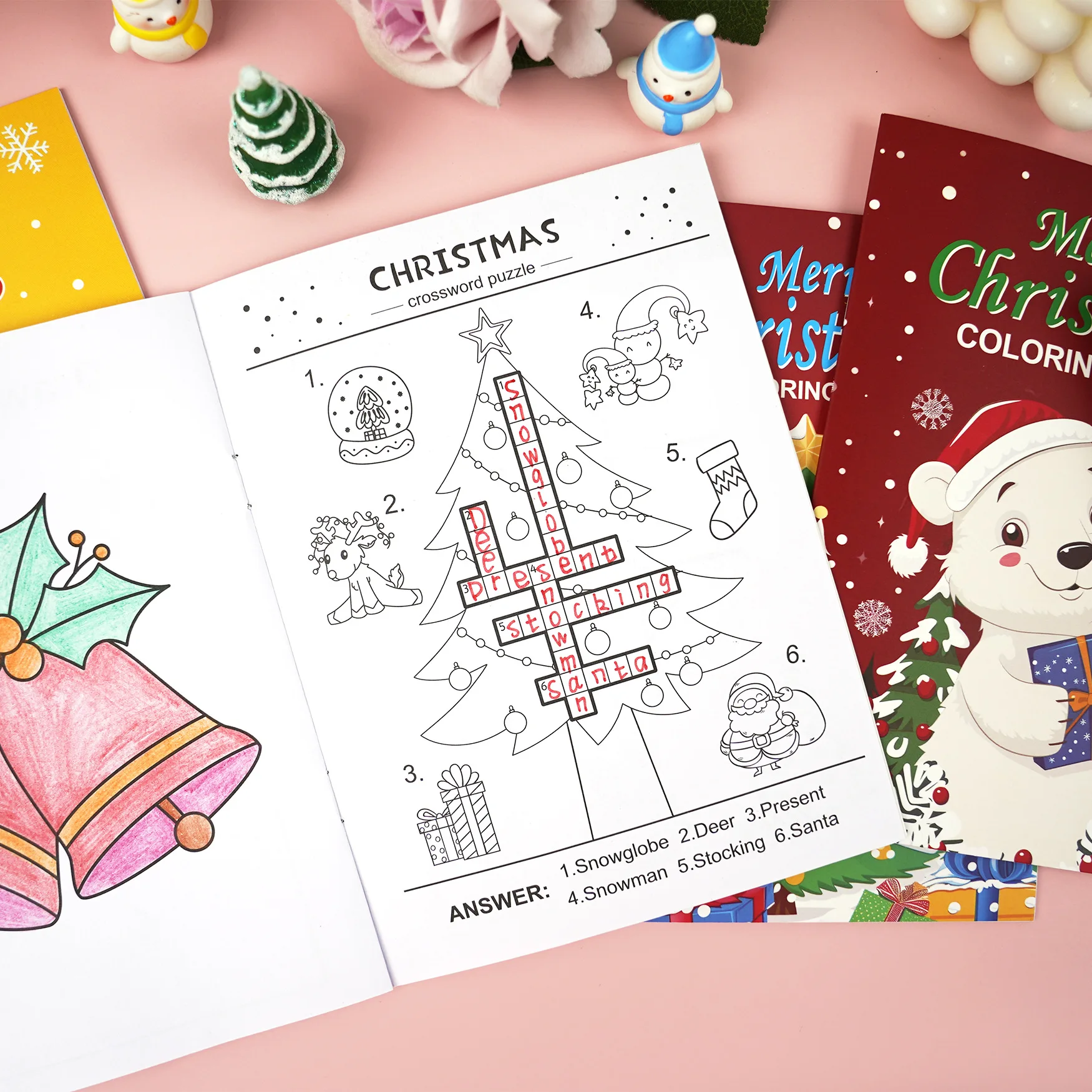 New Customizable Christmas Color Book Coloring Book with Platter Unisex Paper Material 2-4 5-7 Years Educational Fun Children manufacture