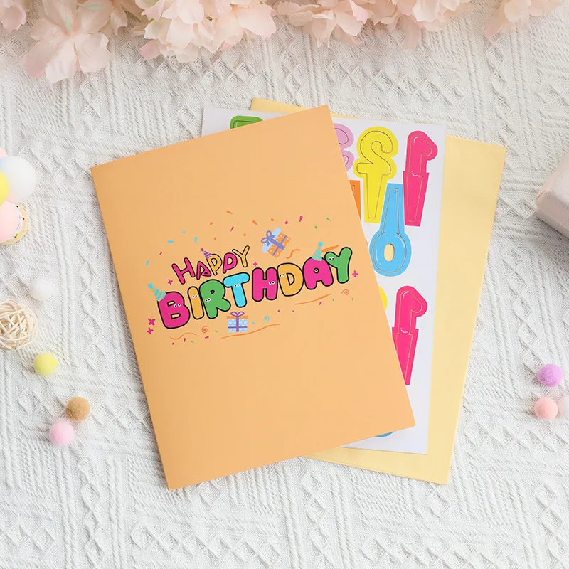 Happy Birthday Cake Card Pop up Greeting Cards Birthday 3D Popup Greeting Card for Kid Husband Men Women Mom
