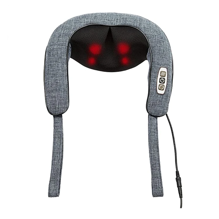 Becozy Custom Logo Electric 3D Shiatsu Massager Heat Function Kneading Rolling Body Shoulder Belt Back Neck Head Leg Arm Relief