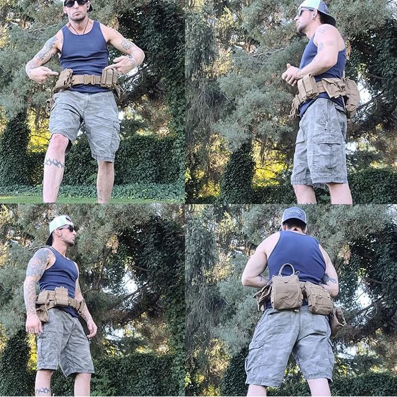 Premium Modular Equipment Training Tactical Molle Duty Belts with Pouches Outdoor High Density Material Tactical Waist Belt