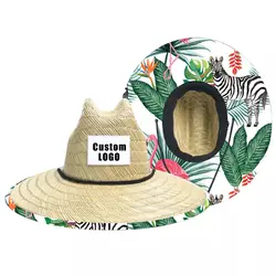 Соломенная шляпа оптовая продажа плоская высокого качества модная широкополая для серфинга с логотипом соломенные шляпы